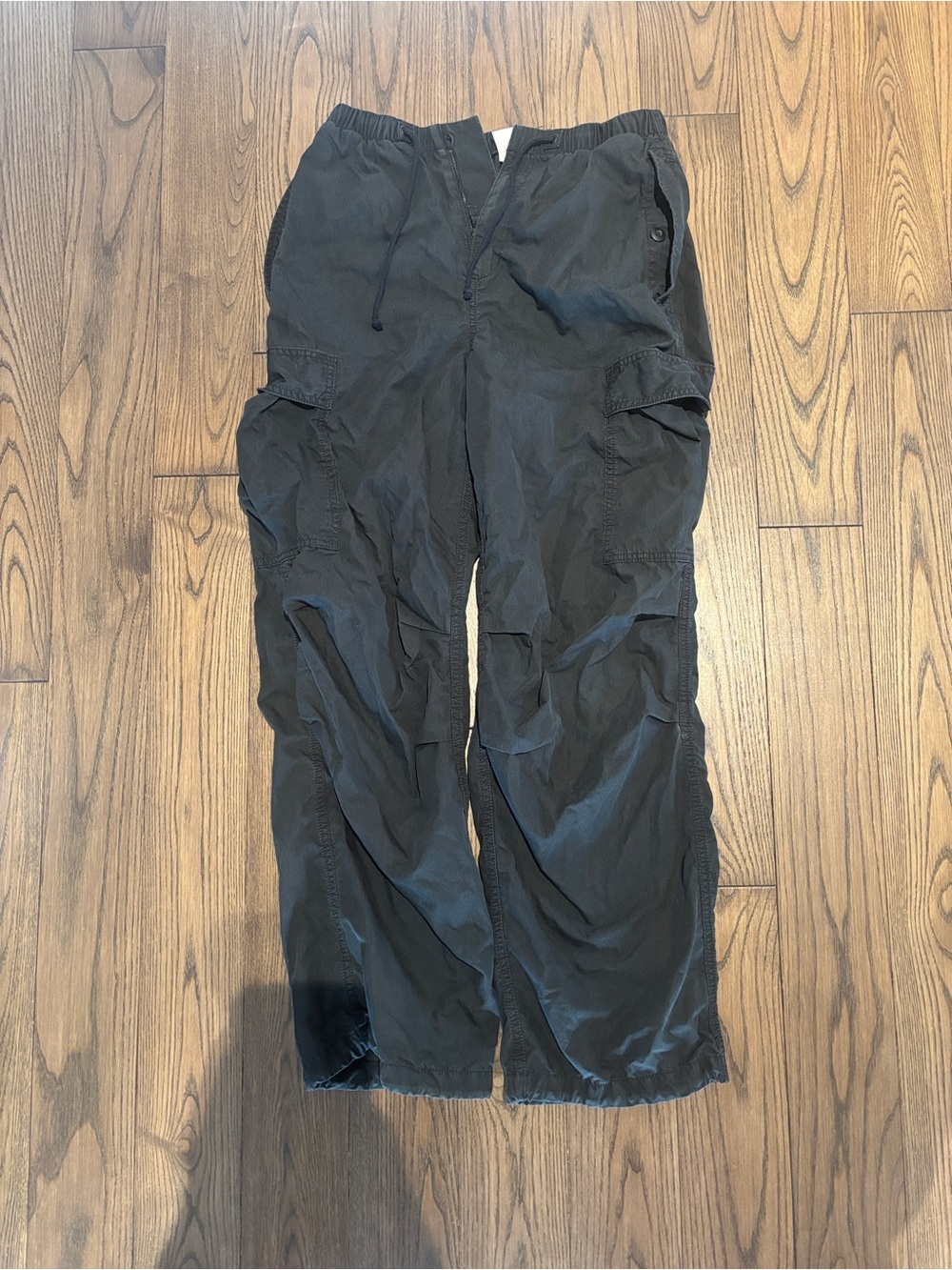 TNA Parachute Pants - Black Cargo Pants - Lightweight Utility - Size Medium